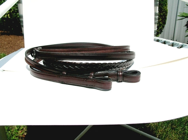 Tory Leather Plaited Reins With Hook & Stud Ends