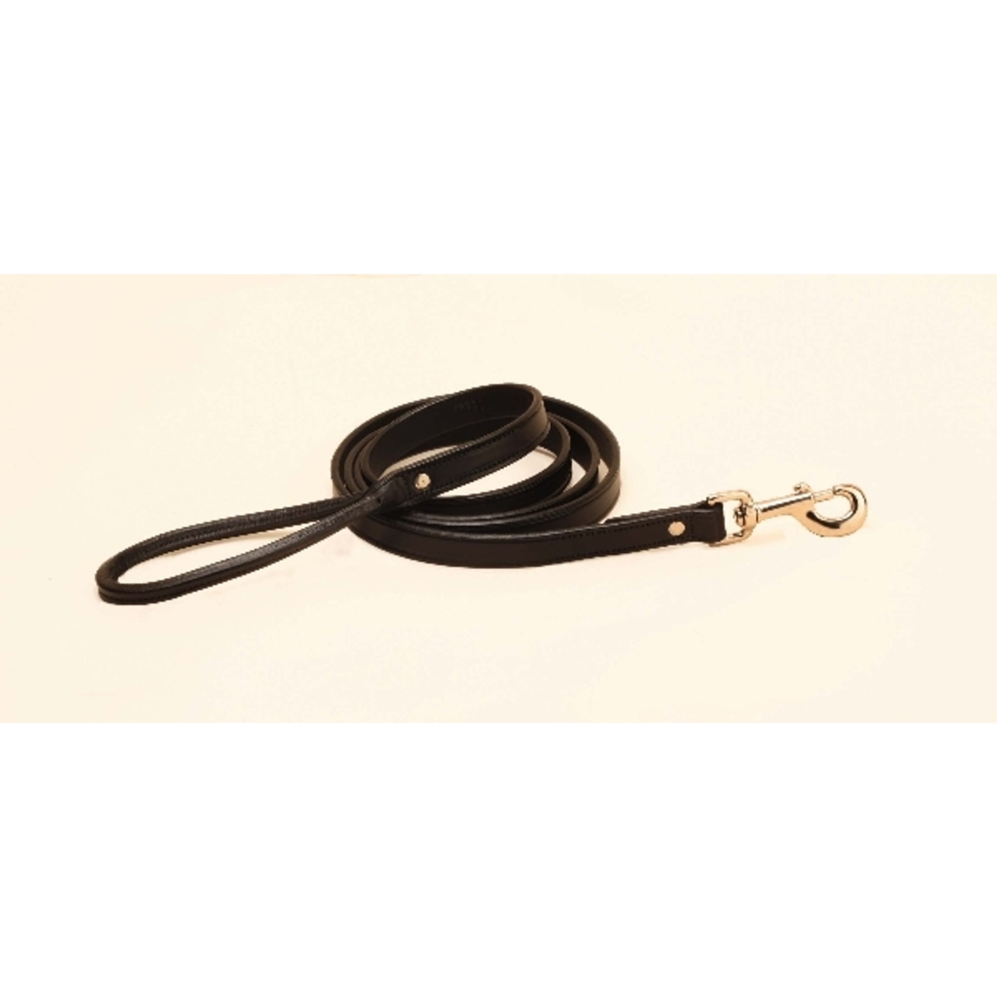Tory Leather Plain Creased Leather Leash with Rolled Handle & Nickel Hardware