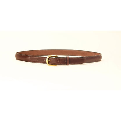 Tory Leather 1" Raised Leather Belt with Brass Buckle