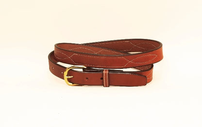 Tory Leather 1" Belt with Stitched Pattern
