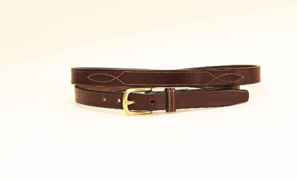 Tory Leather 3/4" Belt with Stitched Pattern