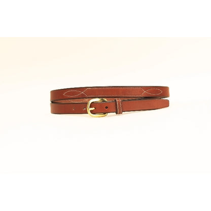 Tory Leather 3/4" Belt with Stitched Pattern