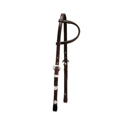 Tory Leather One Ear Headstall - 3-Piece Silver Buckle Set