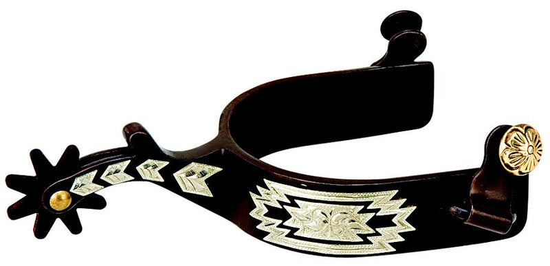 Weaver Leather Men's Spur With Engraved German Silver Trim