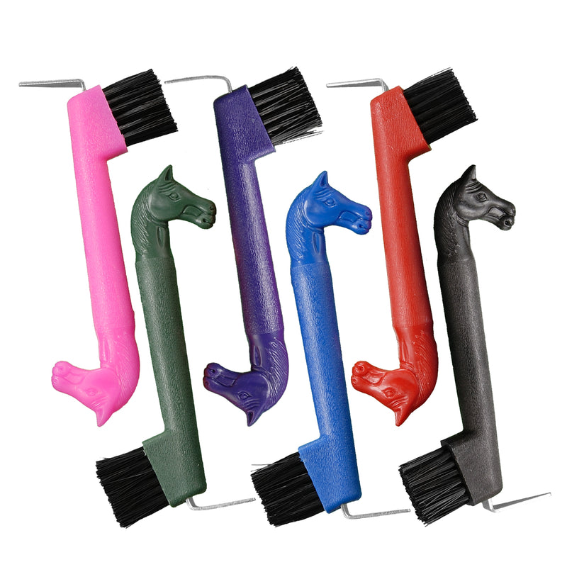 Tough1 Horsehead Hoof Pick Brush - 6 Pack
