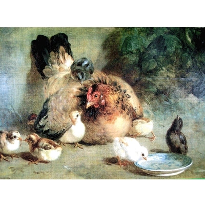 Hen and Chicks Blank Greeting Cards - 6 Pack