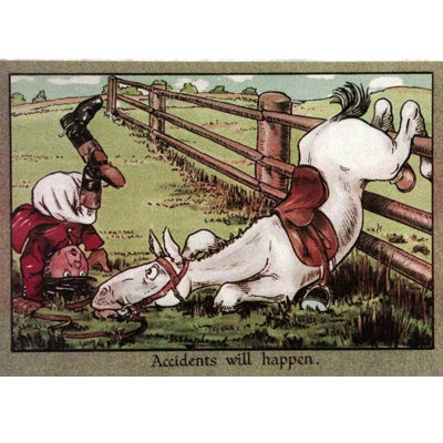 Horses - Accidents will Happen Blank Greeting Cards - 6 Pack