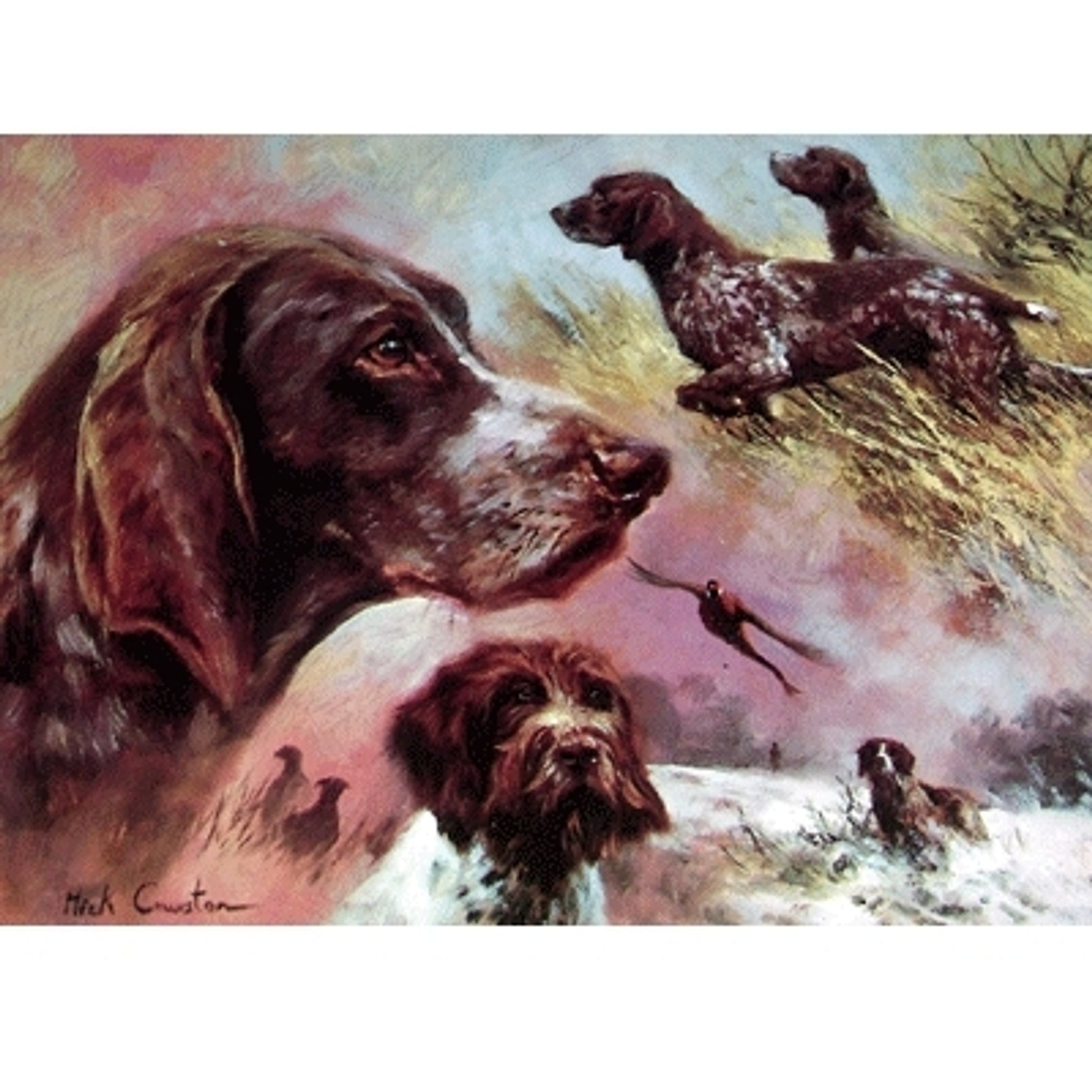 German Pointers (Shorthair and Wirehair) Blank Greeting Cards - 6 Pack
