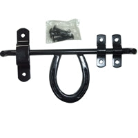 Fancy Barn Door Latch Black enameled steel. Includes all hardware