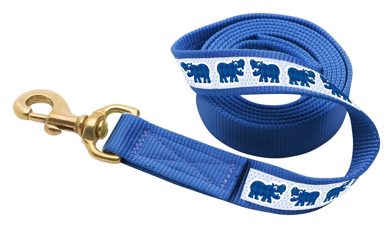 Perri's Ribbon Lead with Snap - Blue Hippos