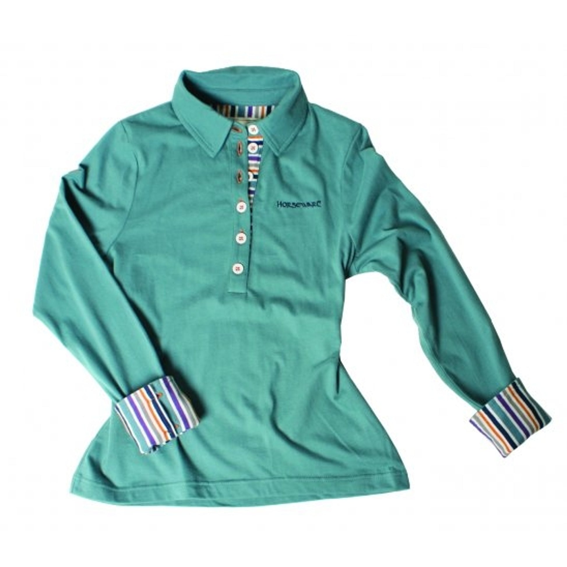 OPEN BOX - Horseware Long Sleeve Polo - X-Small - Smoke Blue