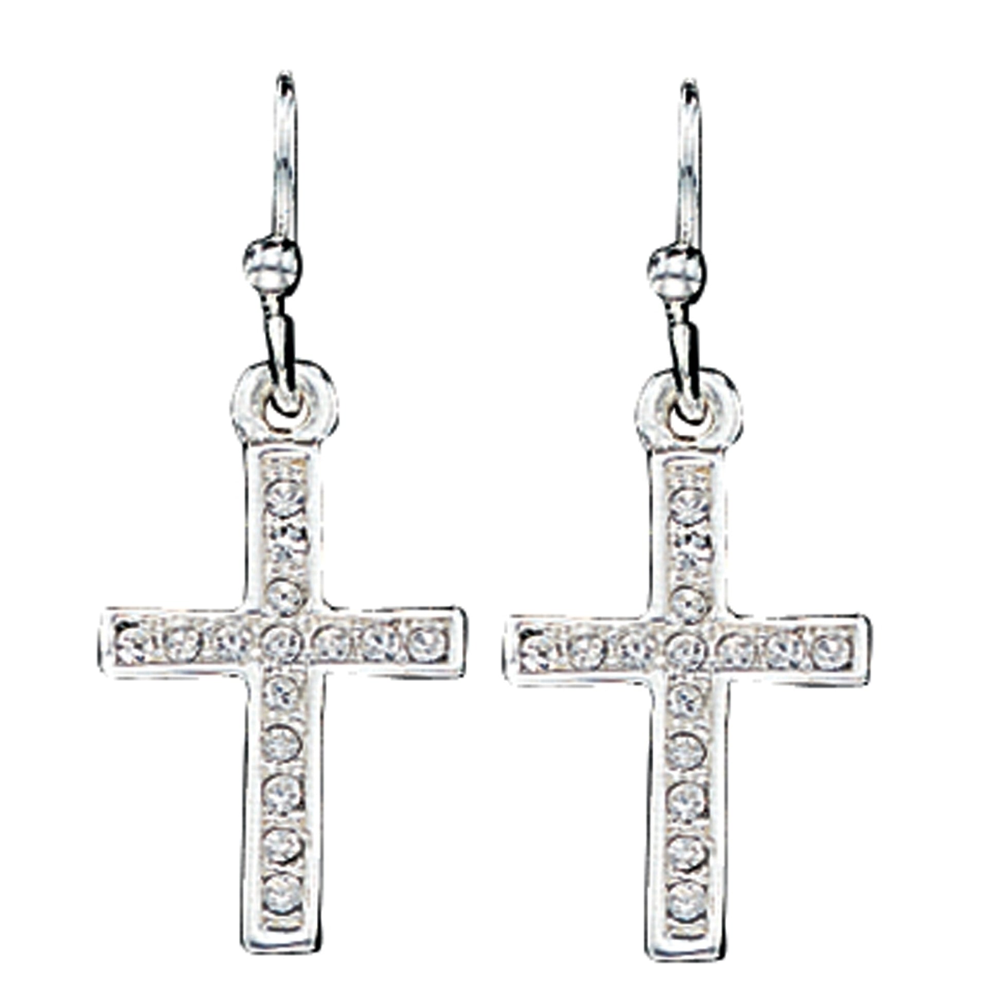 Montana Silversmiths Rhinestone Cross Dangle Earrings