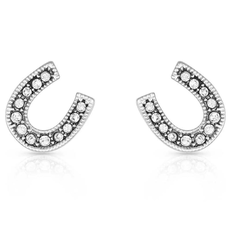 Montana Silversmiths Crystal Clear Stuck on Luck Post Earrings