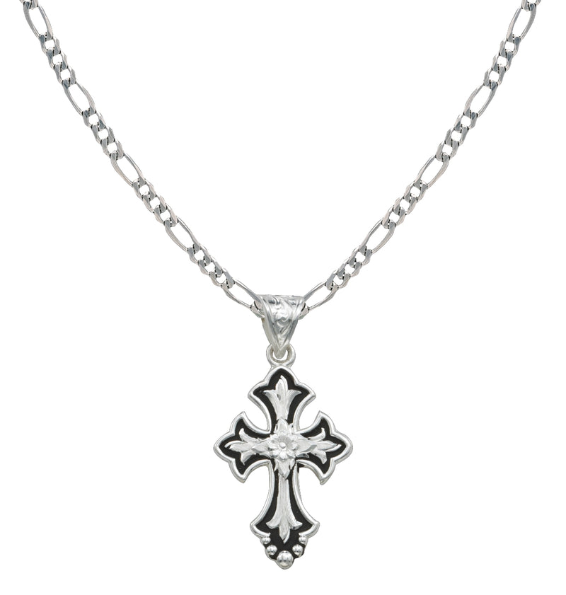 Montana Silversmiths Flower on Silver and Black Cross Fluery