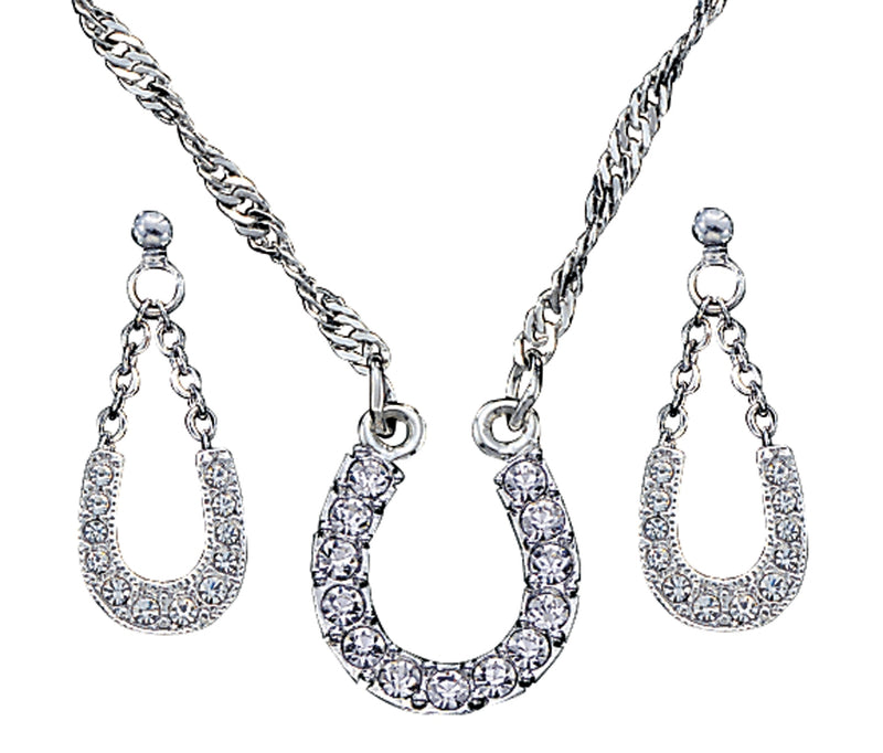 Montana Silversmiths Crystal Clear Lucky Horseshoe Jewelry Set