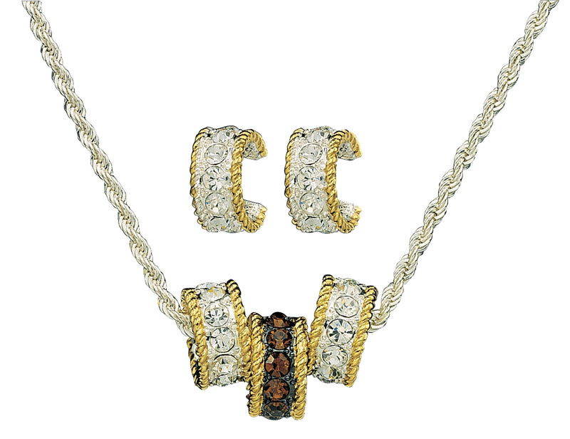 Montana Silversmiths Topaz Crystal Shine Triple Rings Jewelry Set