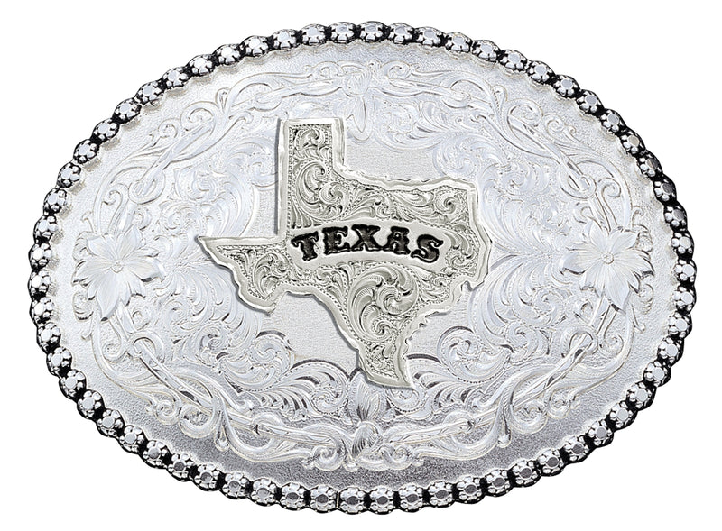 Montana Silversmiths Antiqued Silver Texas State Western Belt Buckle