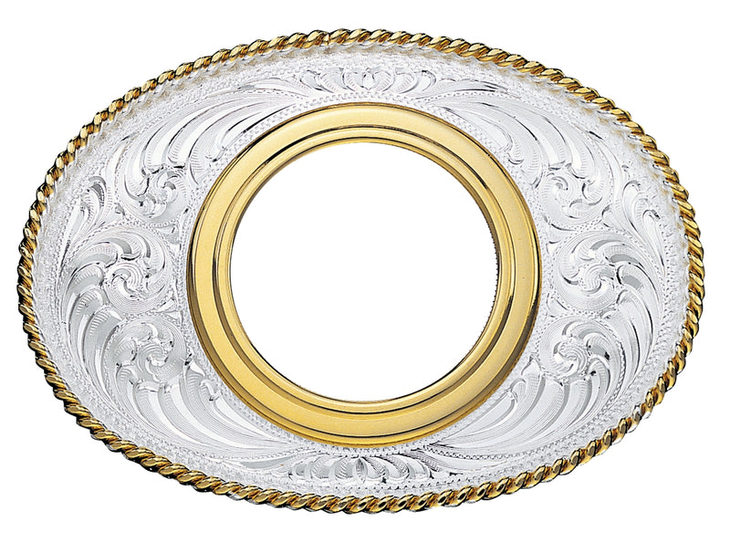 Montana Silversmiths Coin Holder Western Belt Buckle - No Coin