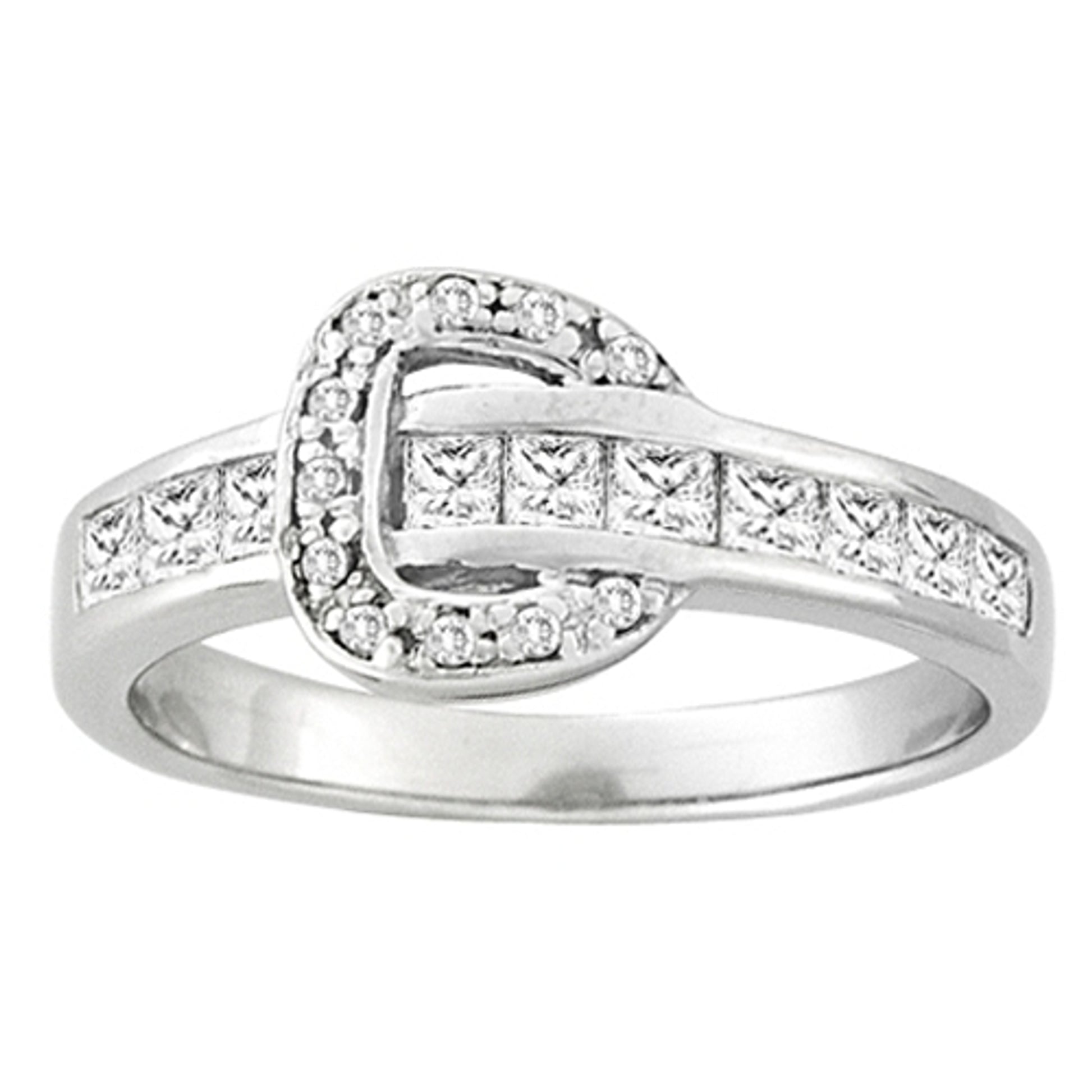 Kelly Herd .925 Sterling Silver Channel Buckle Ring Clear