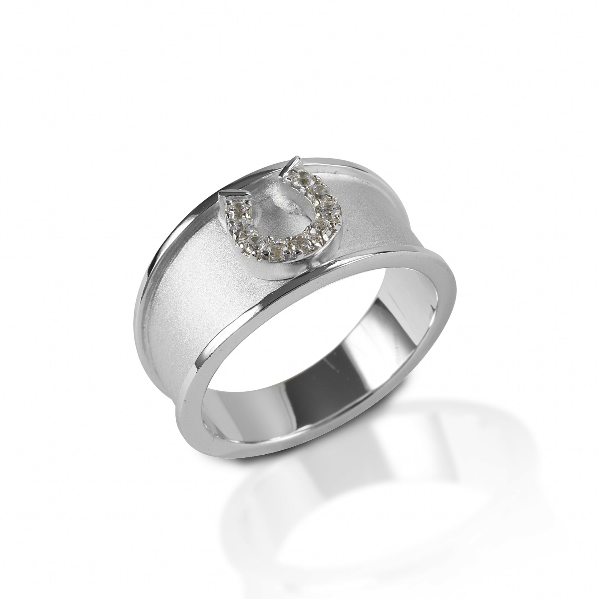Kelly Herd Wide Band Horseshoe Ring - Sterling Silver