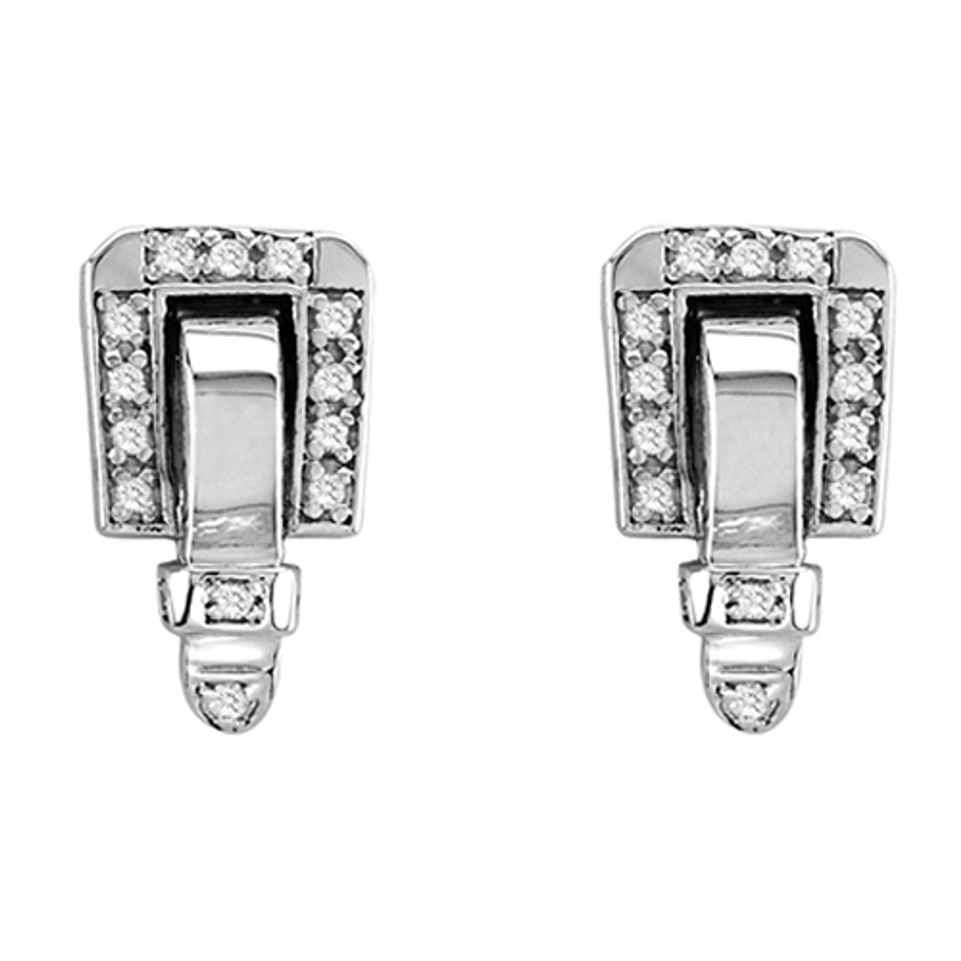 Kelly Herd .925 Sterling Silver Bling and Buckle Earrings