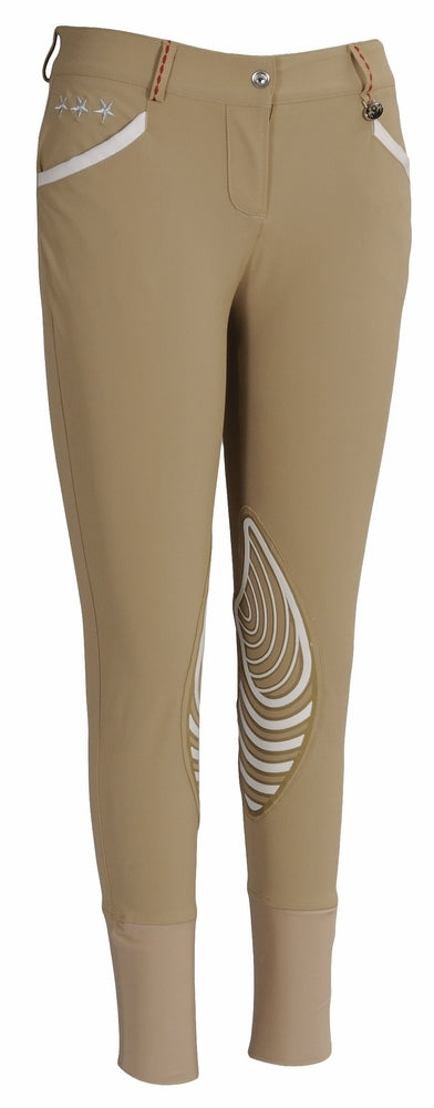 Equine Couture Ladies Stars & Stripes Knee Patch Breech