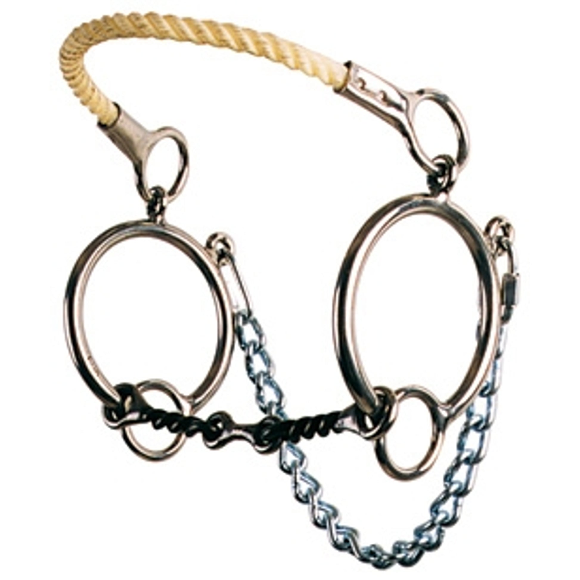 Reinsman Stage E Combo Rope Nose Hackamore 3-Piece Twist Wire Bone Snaffle
