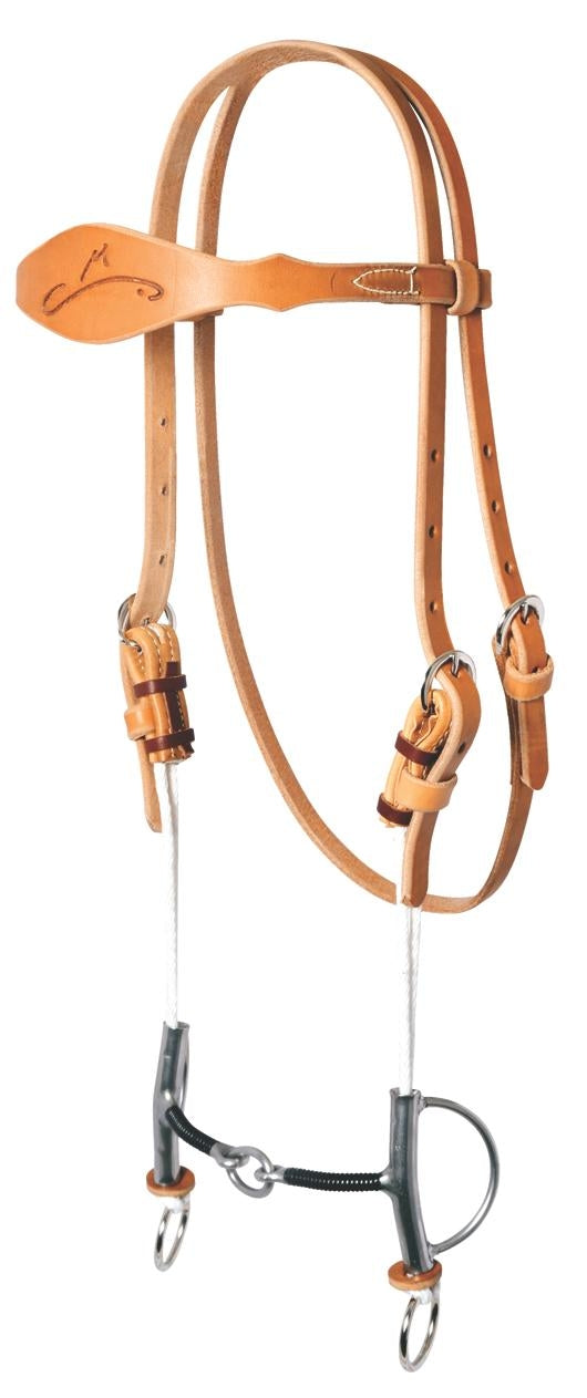 Circle Y Sharon Camarillo Draw Gag Bridle Set with 3/8" Signature Iron Wrapped Lifesaver