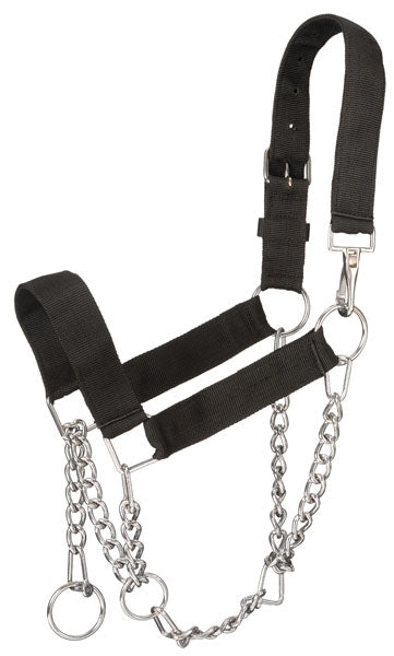 Tough-1 Nylon Mule Halter with Draw Chain