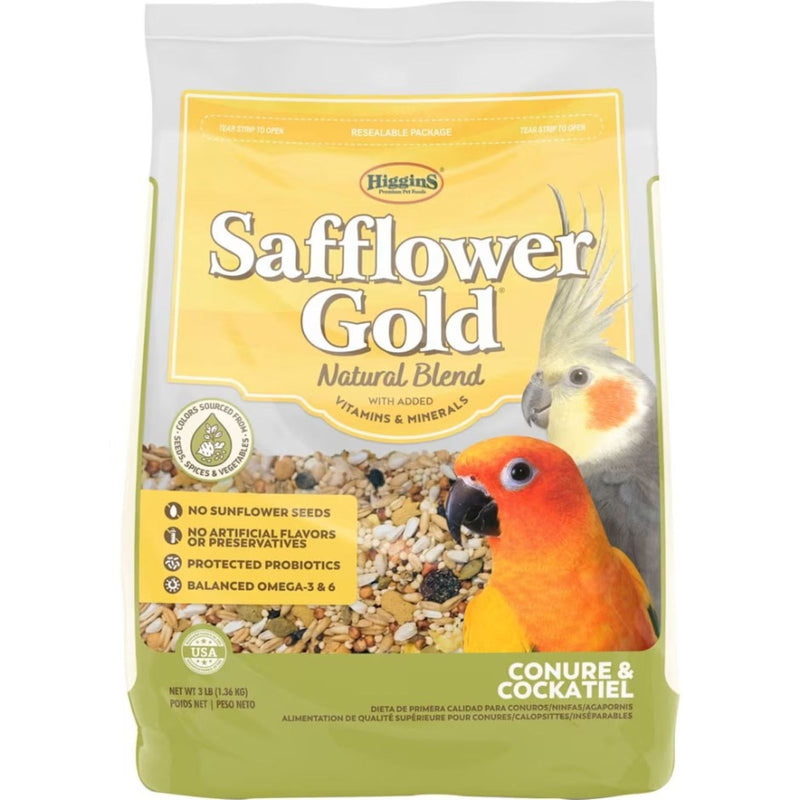Safflower Gold Natural Blend For Conure/Cockatiel - Safflower Gold Con/Tiel 3Lb 6