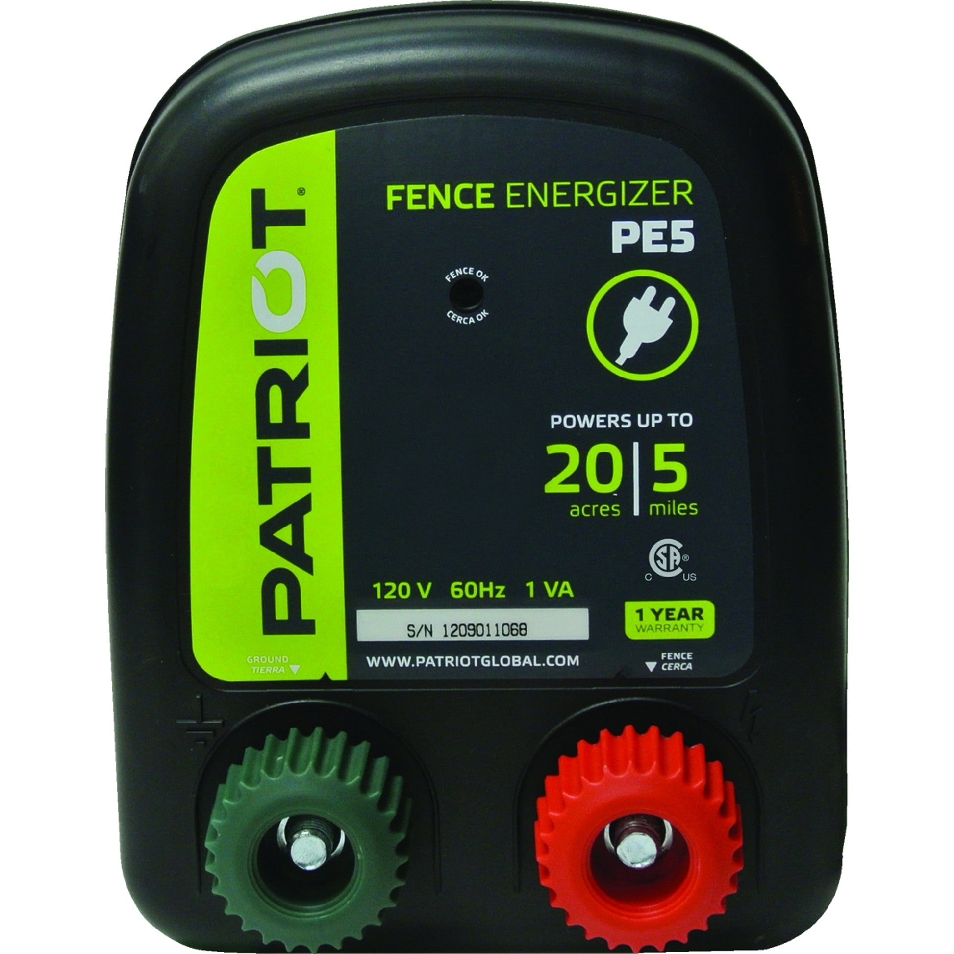 PATRIOT PE5 AC Fence Charger - 110V