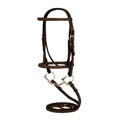 Toklat Silverleaf Plain Raised Snaffle Bridle with Reins