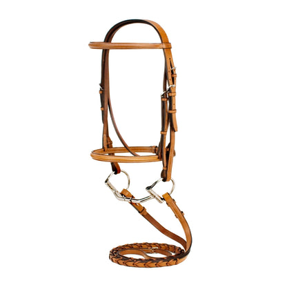 Toklat Silverleaf Plain Raised Snaffle Bridle with Reins