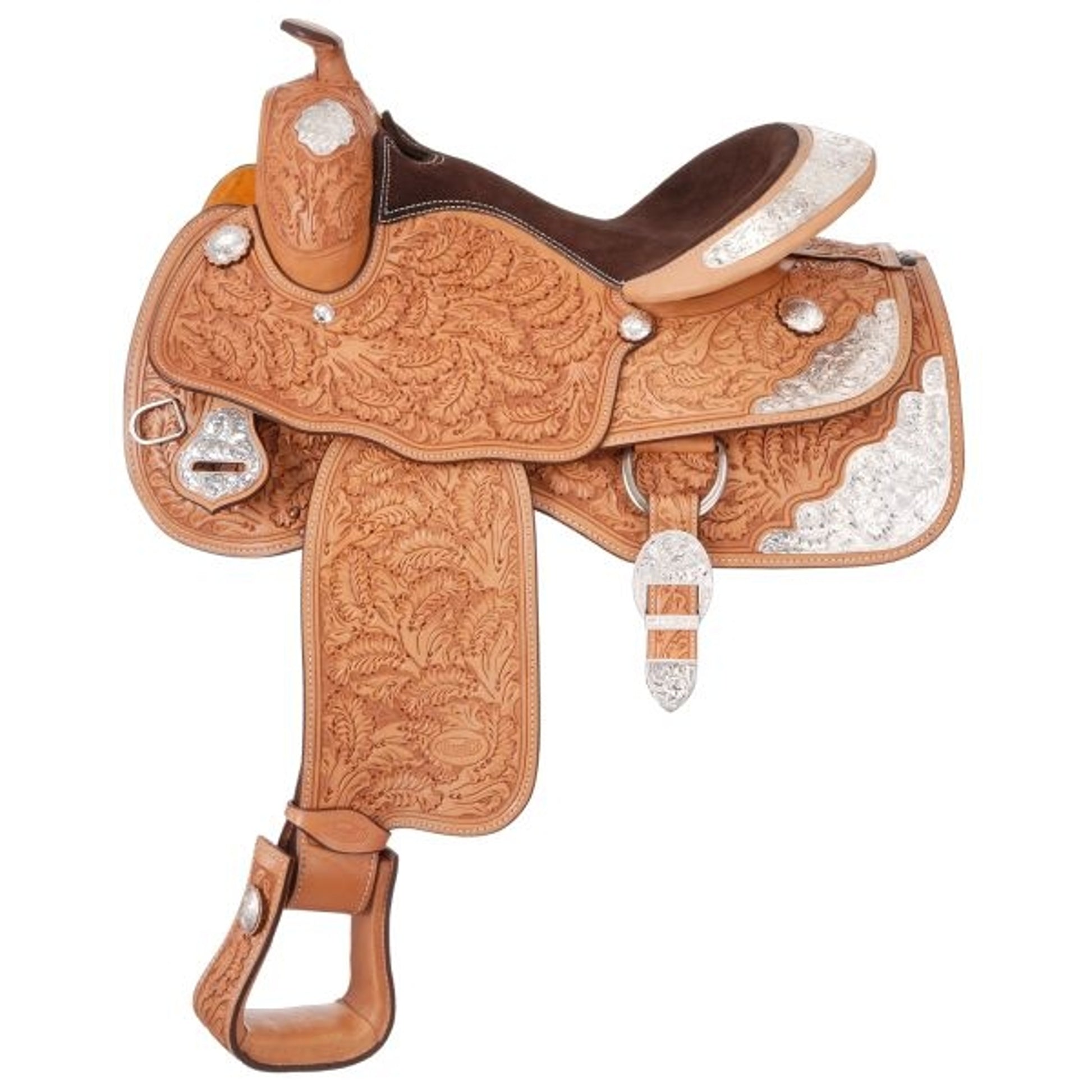 Silver Royal Premium Royal Oak Silver Show Saddle - V Silver Trim