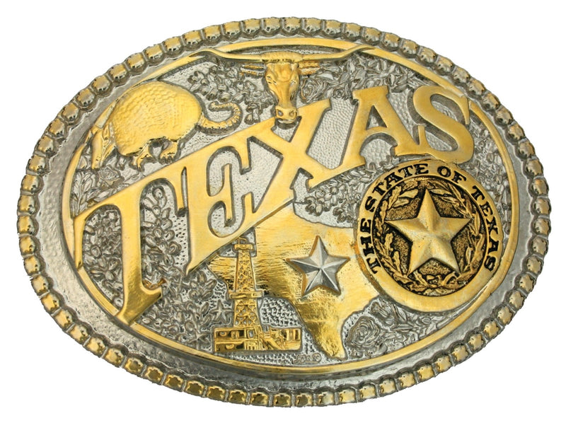 Montana Silversmiths Modern Texas Two Tone Attitude Belt Buckle