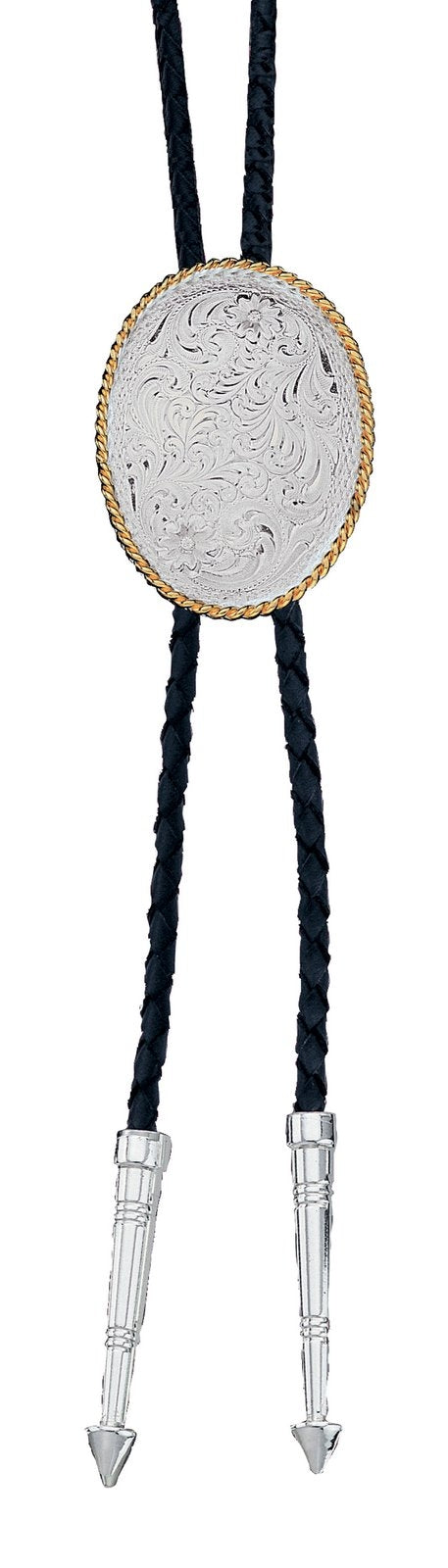 Montana Silversmiths Engraved Silver Bolo Tie