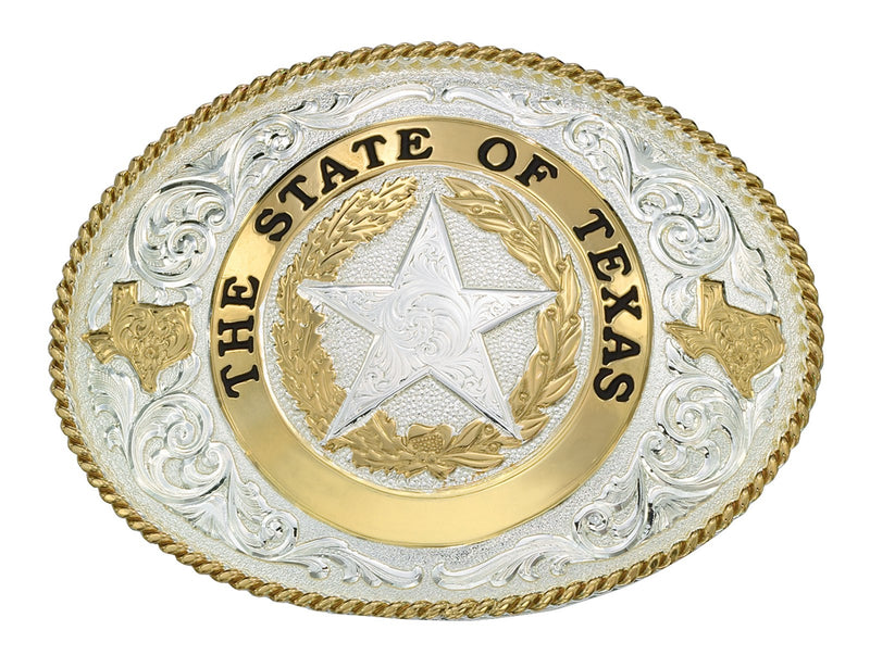 Montana Silversmiths State Of Texas Star Seal Western Belt Buckle