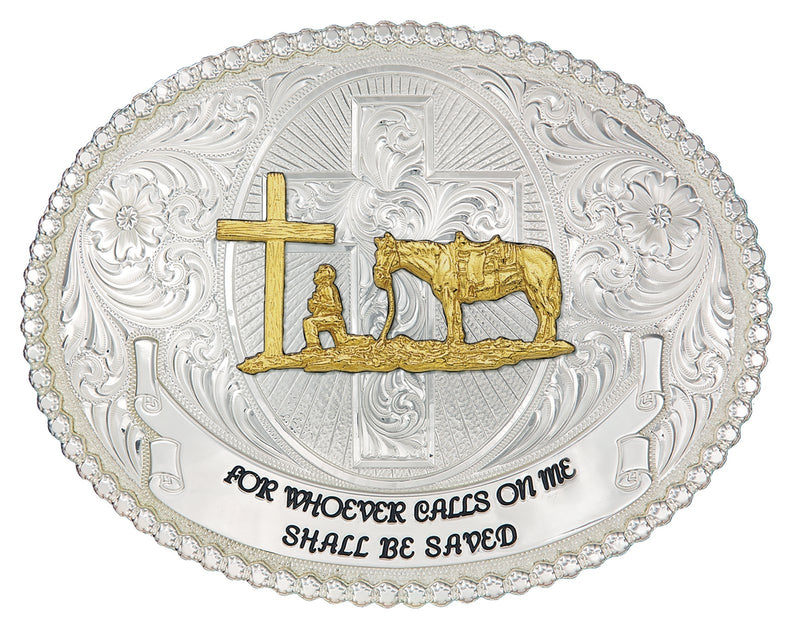 Montana Silversmiths Faith And Wisdom Western Belt Buckle with Christian Cowboy