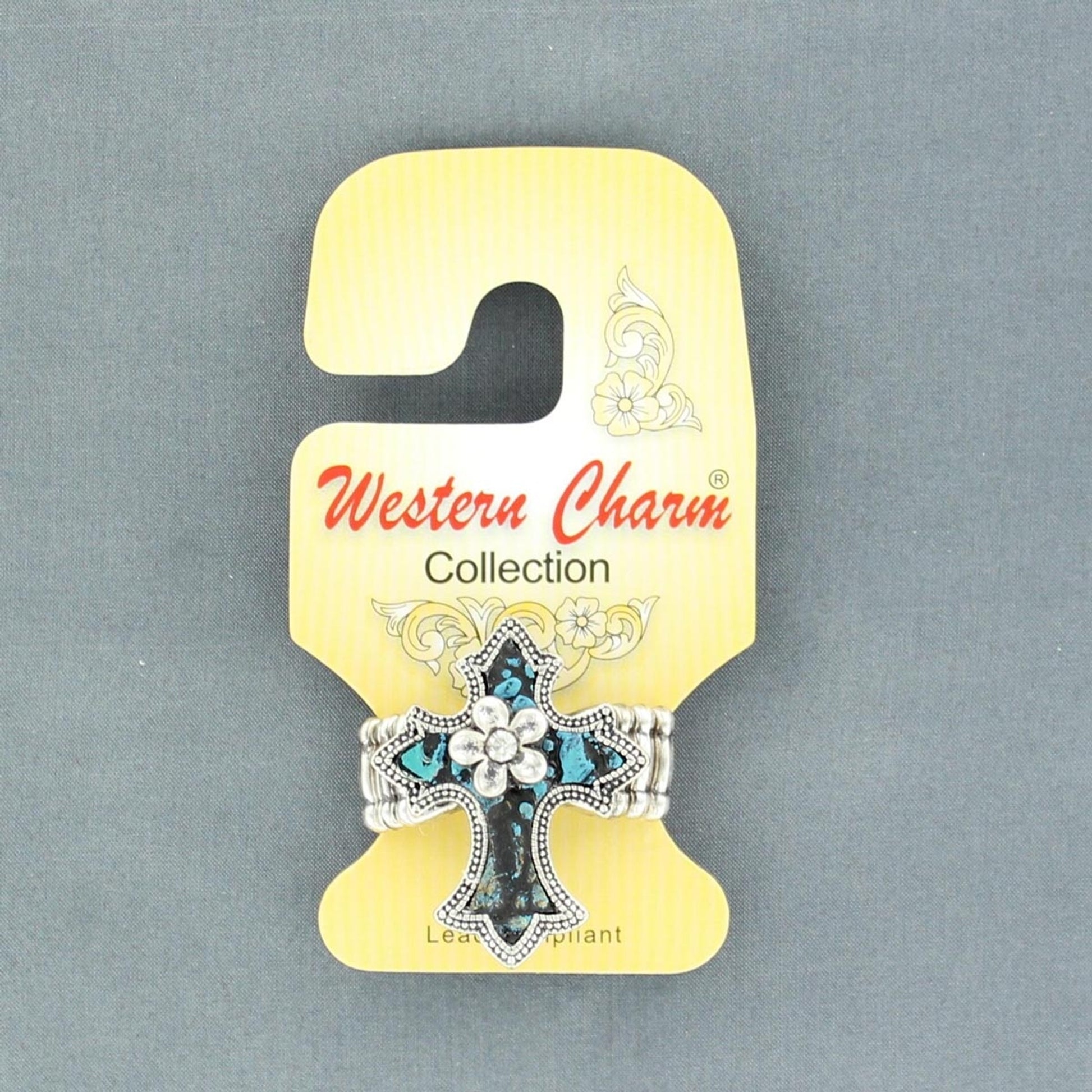 Blazin Roxx Floral Cross Ring