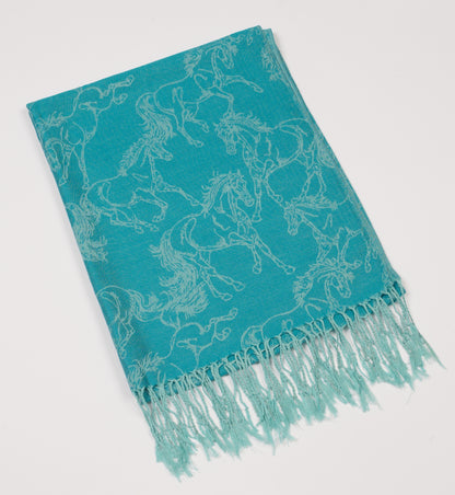 Lila Blakelee Reversible Horse Pashmina Scarf