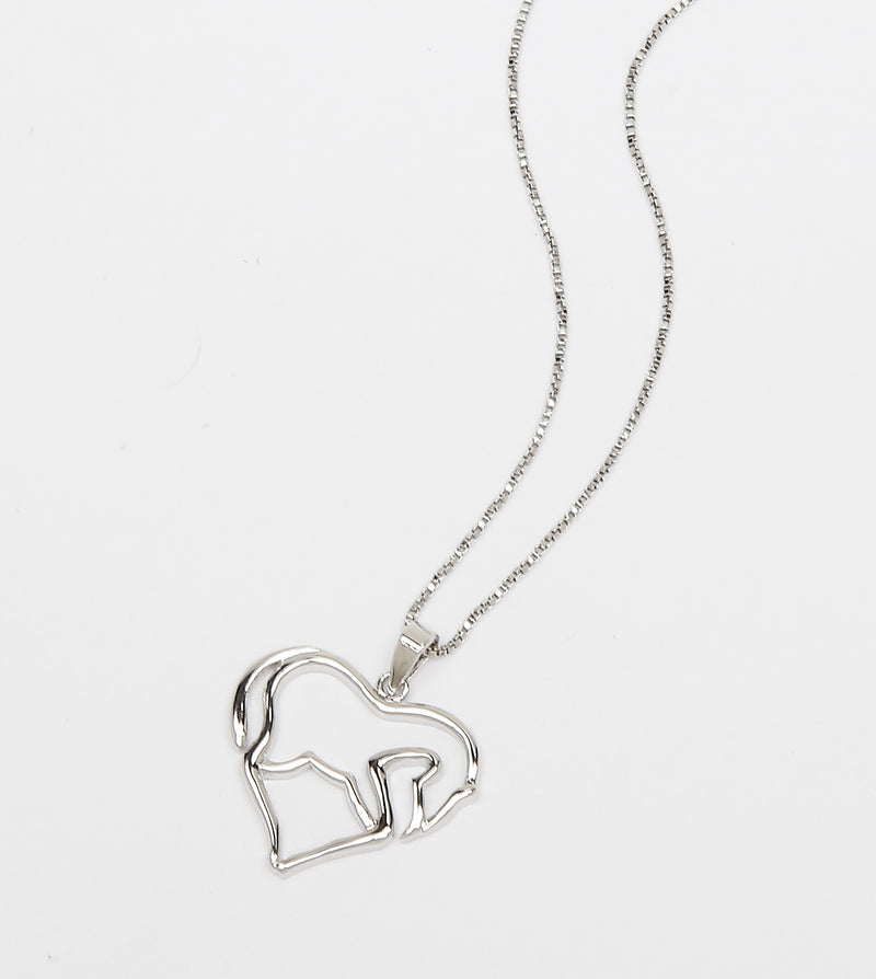Horse in Heart Necklace