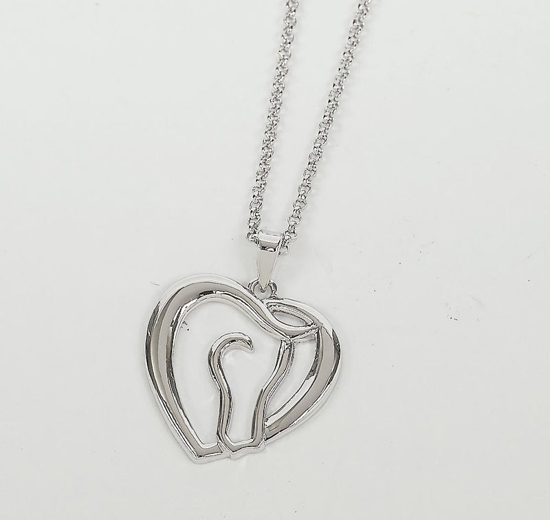 Horse Head in Heart Necklace