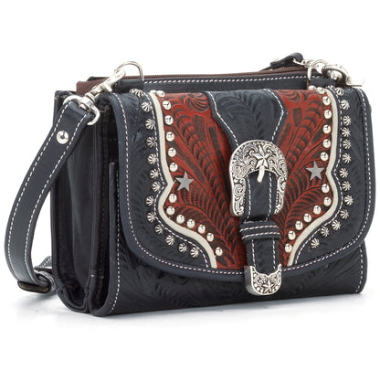 American West Texas Two Step Handbag & Wallet Combo