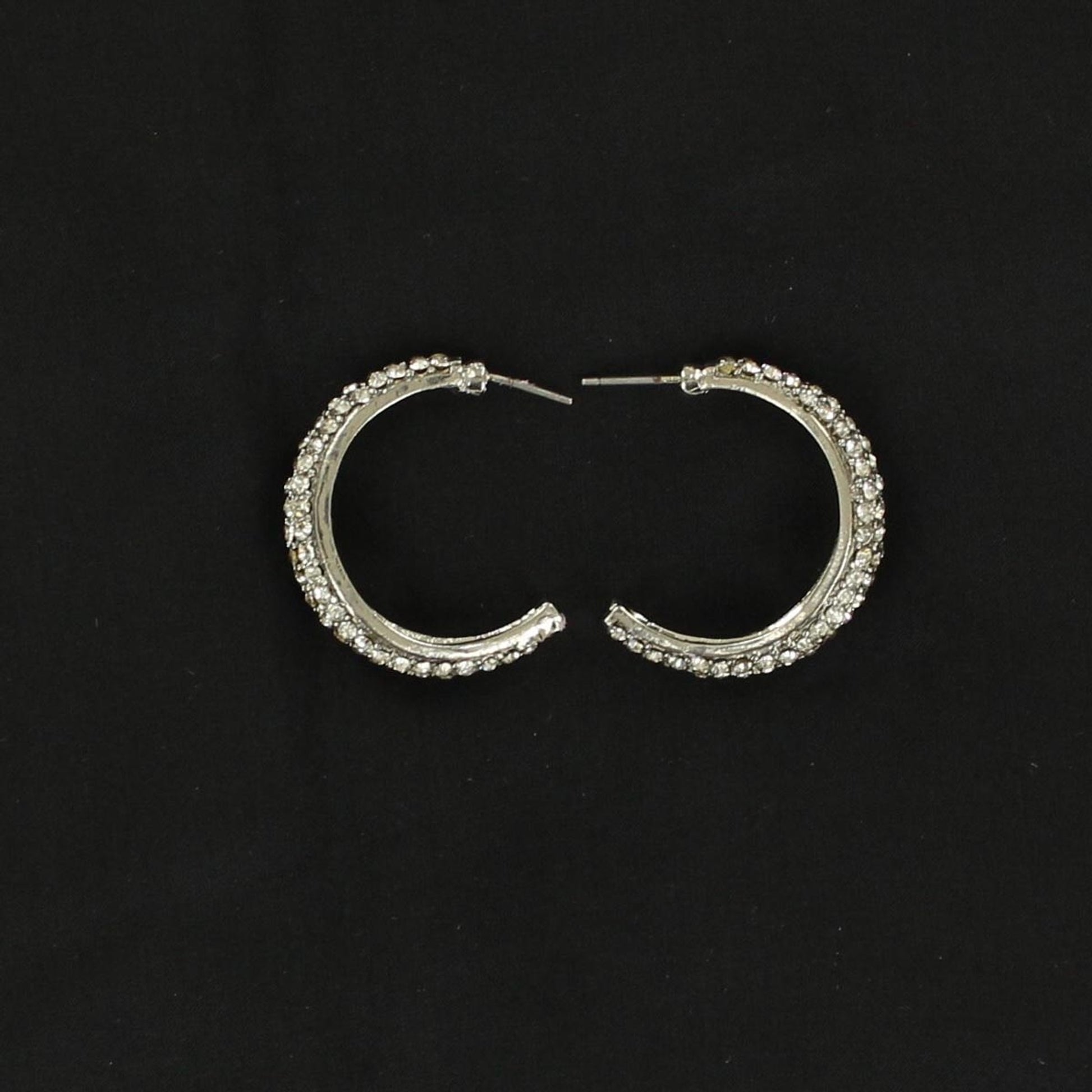 Blazin Roxx Rhinestone Encrusted Hoop Earrings