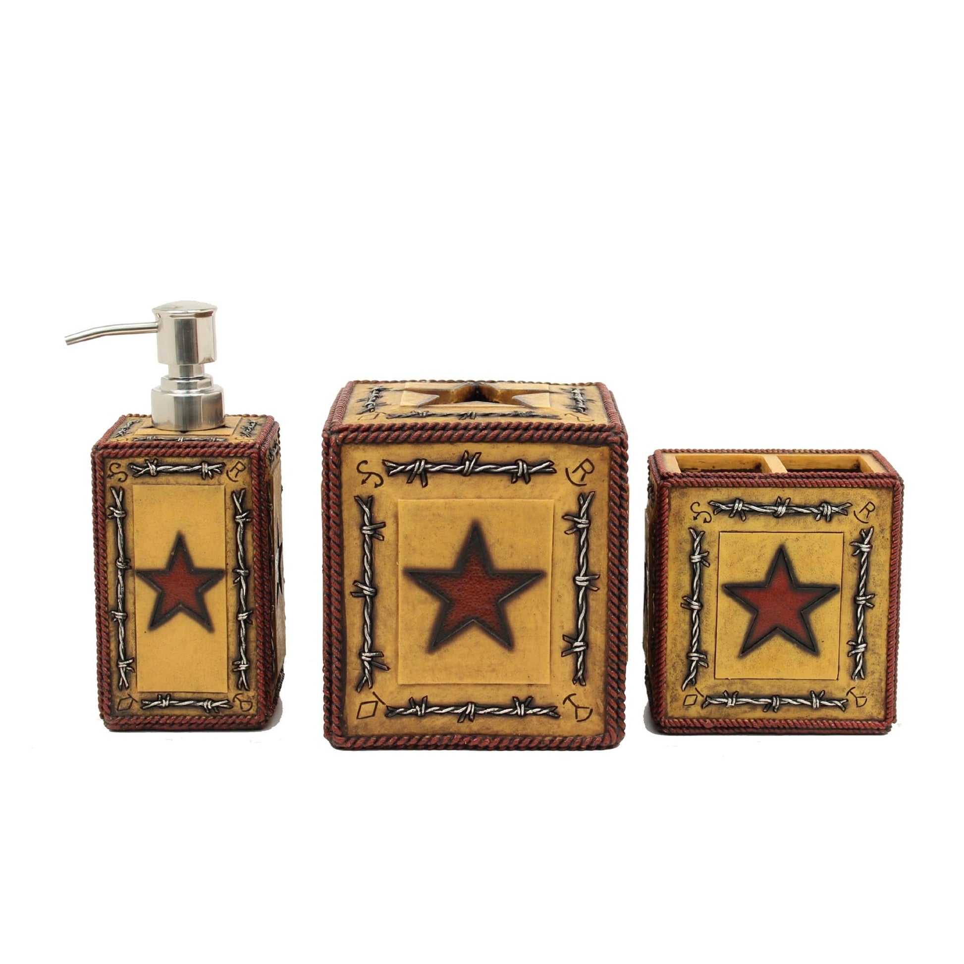 Western Moments Star Barbwire Vanity Set
