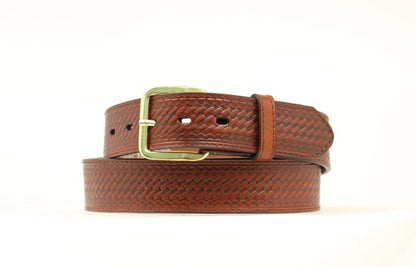 Nocona Basketweave Embossed Leather Belt