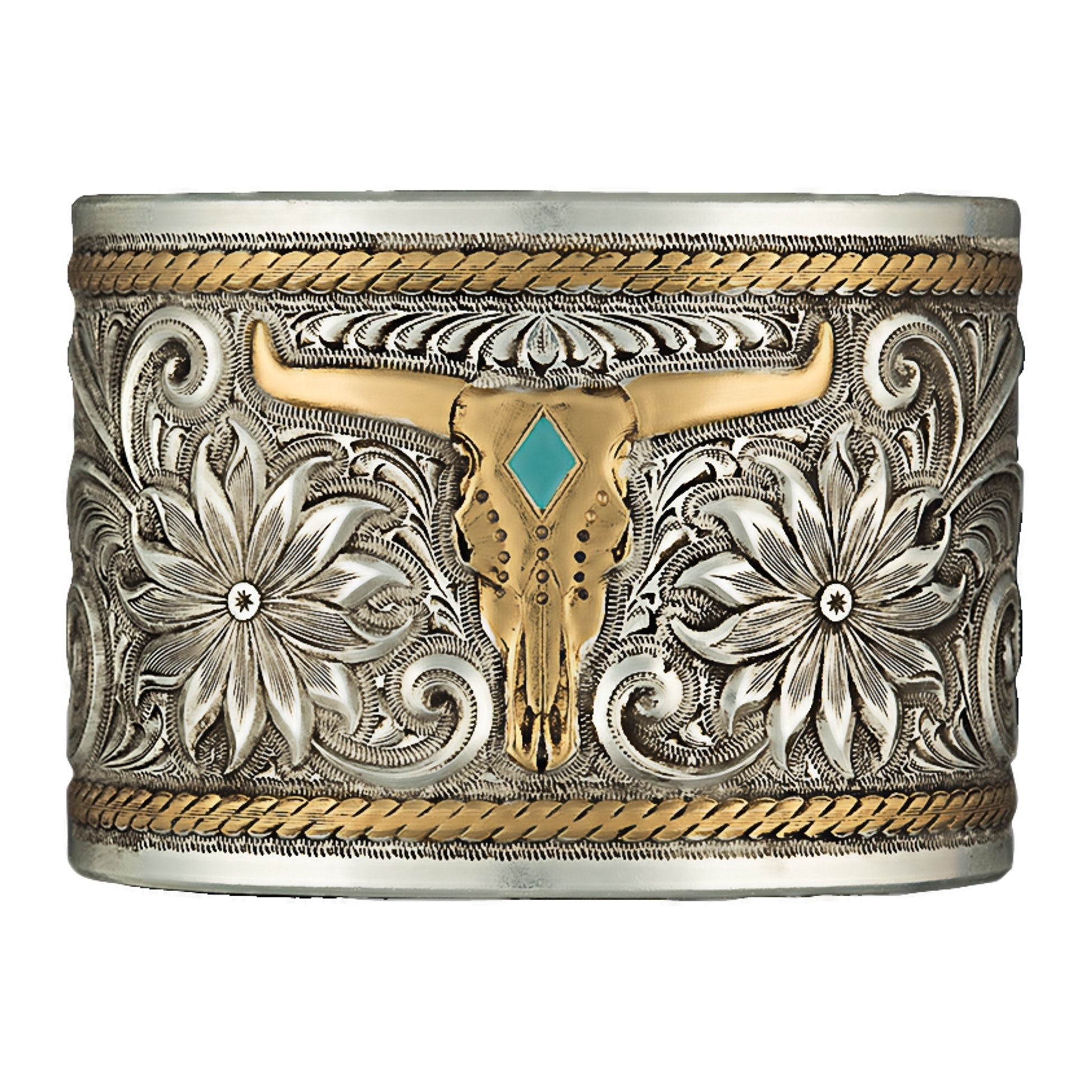 Montana Silversmiths Heirloom Gold Longhorn Garden Cuff Bracelet