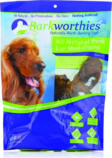 BARKWORTHIES Natural Pig Ear Medallions