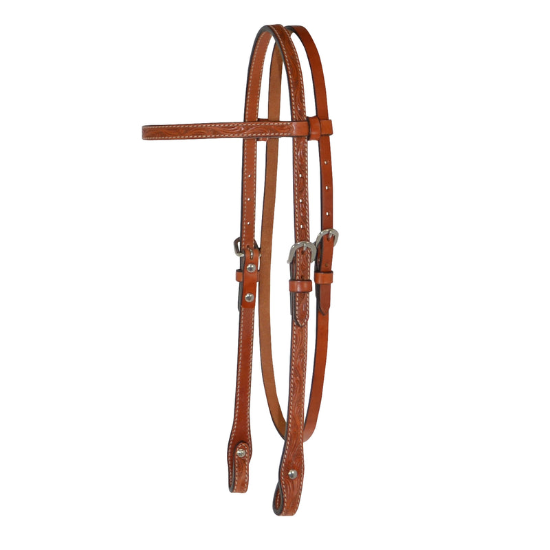 Circle Y Floral Tooled Browband Headstall