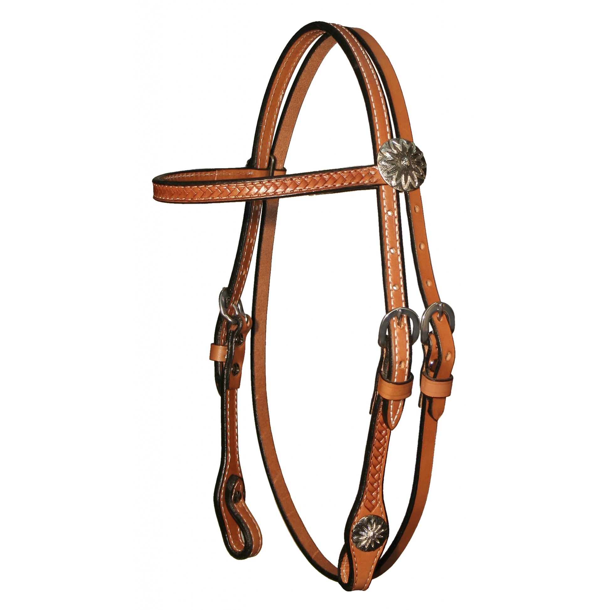 Circle Y Gag Cheek Daisy Concho Browband Headstall
